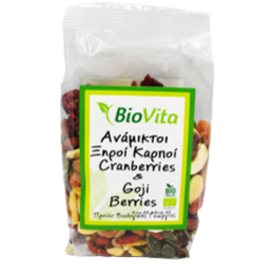 Ανάμεικτοι ξηροί καρποί cranberries & goji 150 γρ. ΒΙΟ Ανάμεικτοι ξηροί καρποί cranberries & goji 150 γρ. ΒΙΟ