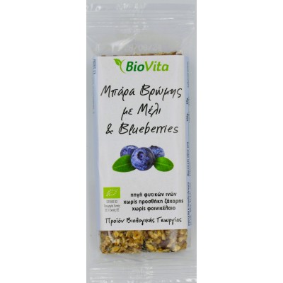 Μπάρα βρώμης με μέλι & blueberries 60 γρ. ΒΙΟ