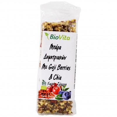 Μπάρα δημητριακών με goji berries & chia 40 γρ. ΒΙΟ